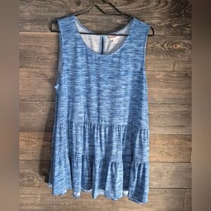 LuLaRoe Blue Heathered Tank Top